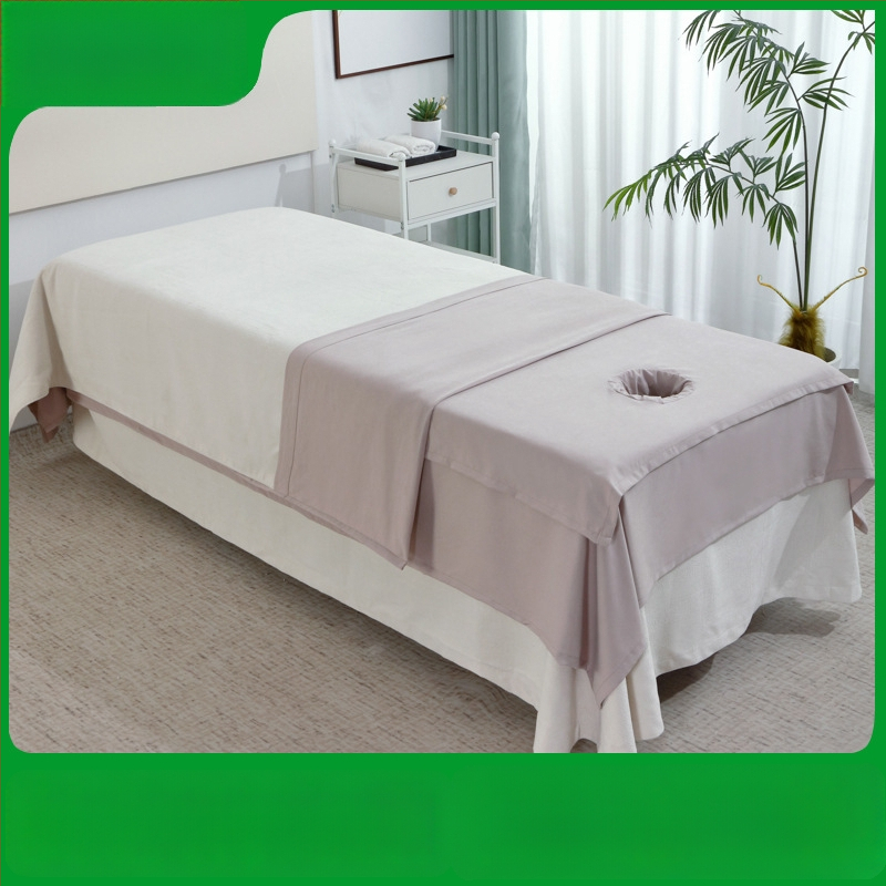 Kozmetikas salona massaažilaua kattematerjal, üheosaline, näo ava, Peach Skin samet, reaktiivne trükkimine