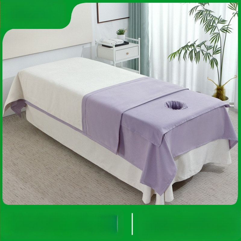 Kozmetikas salona massaažilaua kattematerjal, üheosaline, näo ava, Peach Skin samet, reaktiivne trükkimine