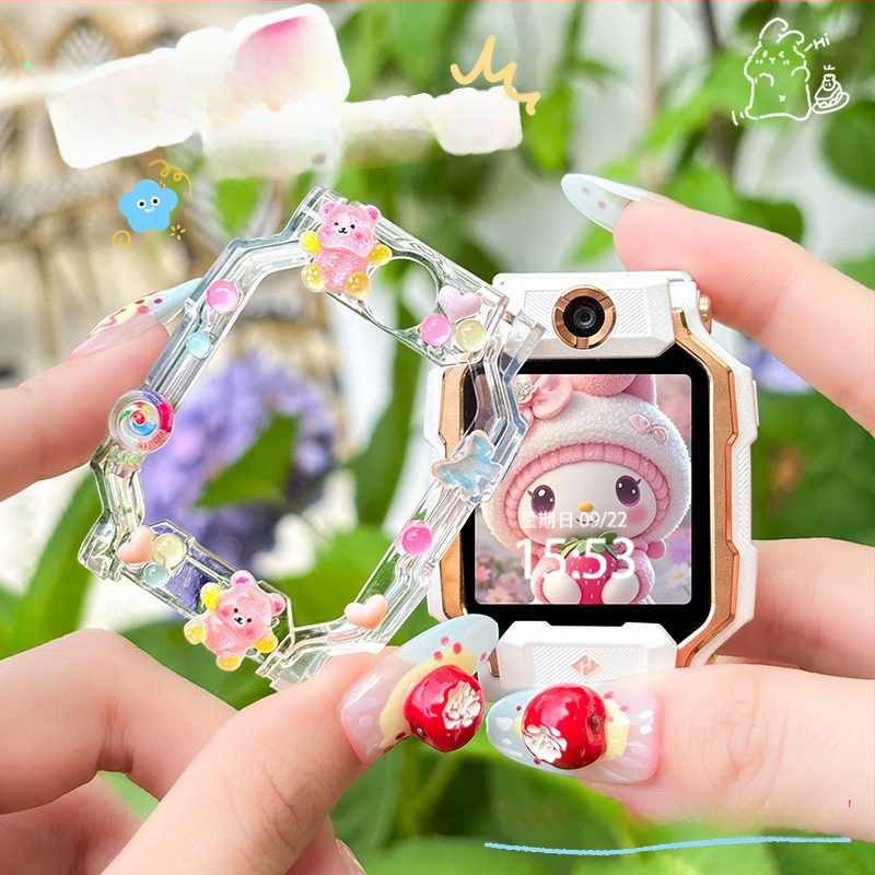 TPU kaitseümbris Little Genius nutikellale D2A/D3 ja Z11/Z10/Z9/Z8 jaoks, koos cartoon DIY figuuriga