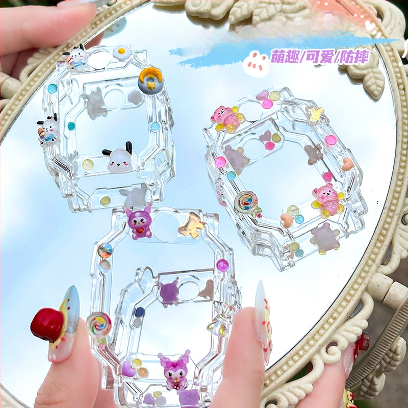 TPU kaitseümbris Little Genius nutikellale D2A/D3 ja Z11/Z10/Z9/Z8 jaoks, koos cartoon DIY figuuriga