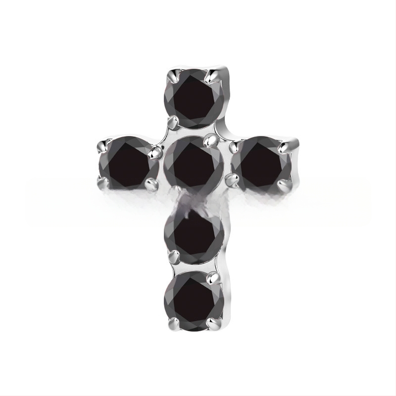 F136 titánötvözet kereszt alakú fülbevaló gyémánt betéttel és cirkóniummal