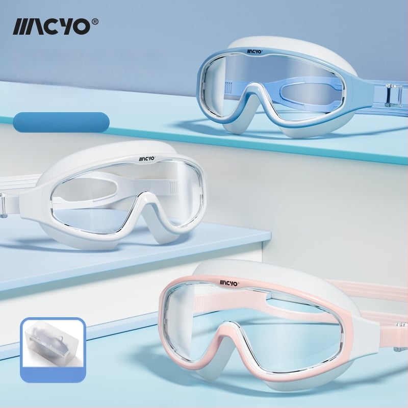 MACYO ochelari de înot antifog, HD, ramă mare, pentru adulți, lentile PC