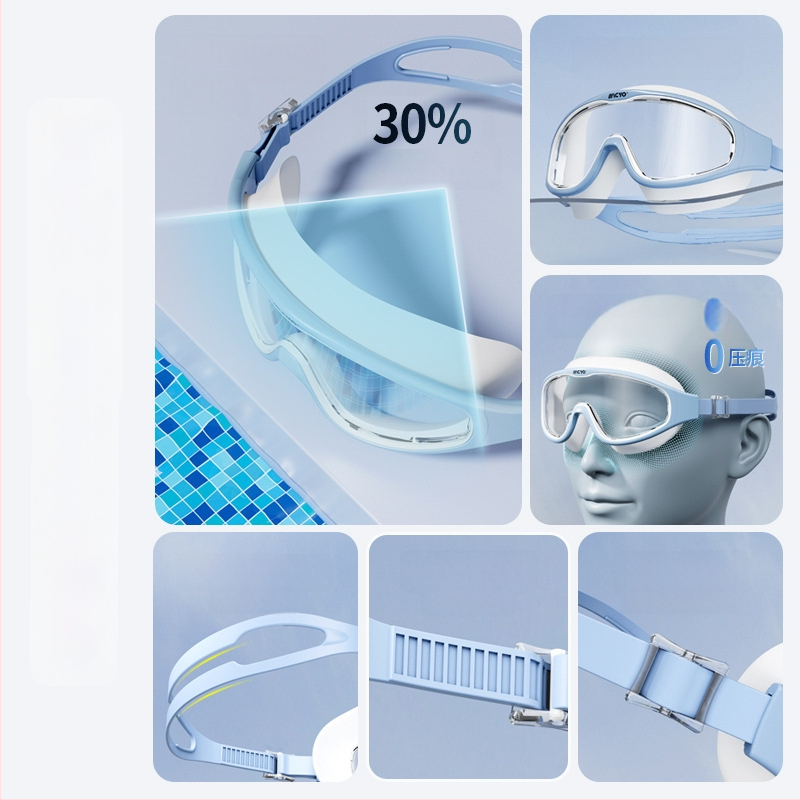 MACYO ochelari de înot antifog, HD, ramă mare, pentru adulți, lentile PC