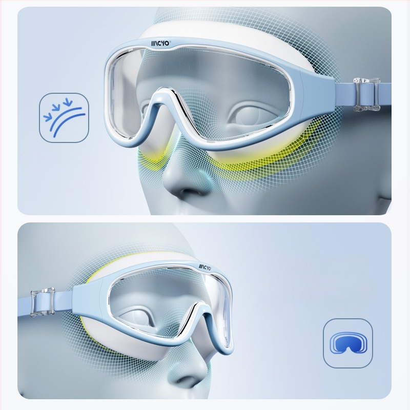 MACYO ochelari de înot antifog, HD, ramă mare, pentru adulți, lentile PC