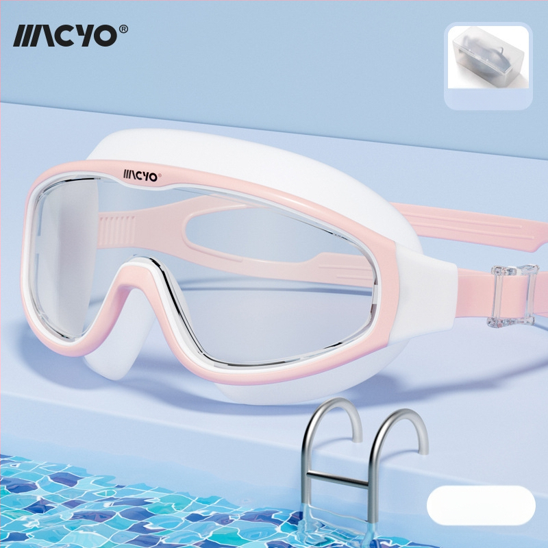 MACYO ochelari de înot antifog, HD, ramă mare, pentru adulți, lentile PC