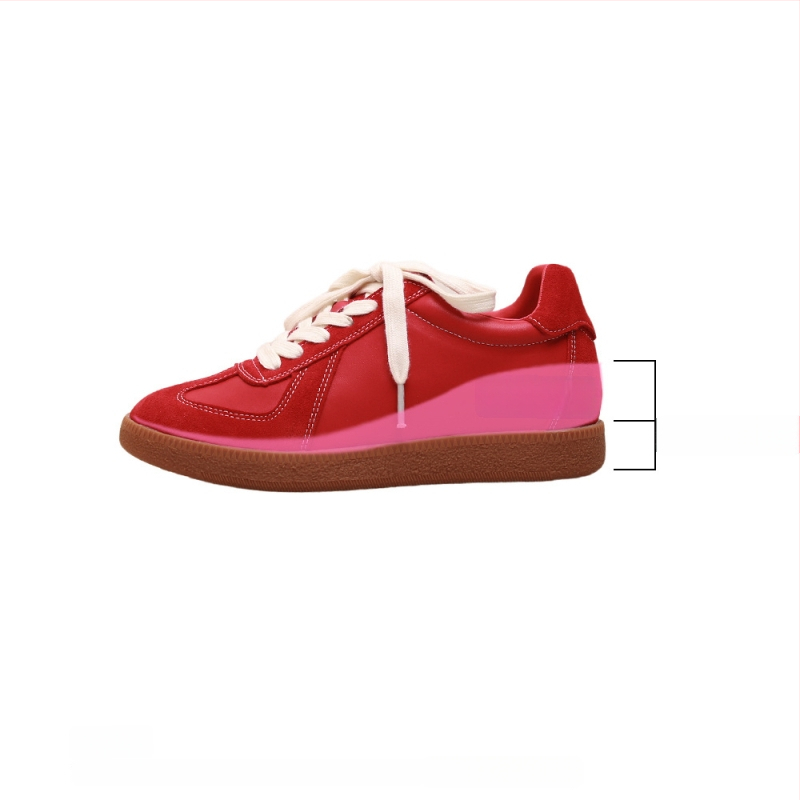 Γυναικείες δερμάτινες αθλητικές παπούτσια με εσωτερική αύξηση ύψους, με κορδόνια, λεοπάρ εκτύπωση, ρετρό Forrest Gump στυλ, 2025 φθινοπωρινό-χειμερινό (Άνω μέρος: δέρμα; Ύψος φτέρνας: 6–8 cm; Κλείσιμο: κορδόνια; Εσωτερικό: μικροΐνες; Σόλα: καουτσούκ)