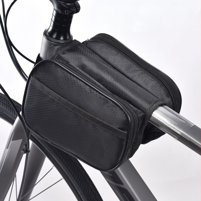 Vízálló és kopásálló kerettáska országúti és MTB kerékpárokhoz, telefontokkal