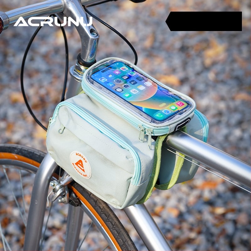 Ai Ruilun Kerékpáros Táska, Modell 985, Kapacitás 3.3L, Anyag: Selyem virágmintás, Első váz táska hegymászó és országúti kerékpárokhoz