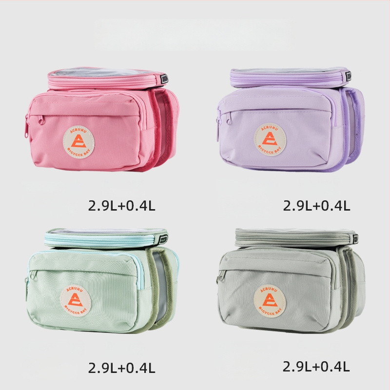 Ai Ruilun Kerékpáros Táska, Modell 985, Kapacitás 3.3L, Anyag: Selyem virágmintás, Első váz táska hegymászó és országúti kerékpárokhoz