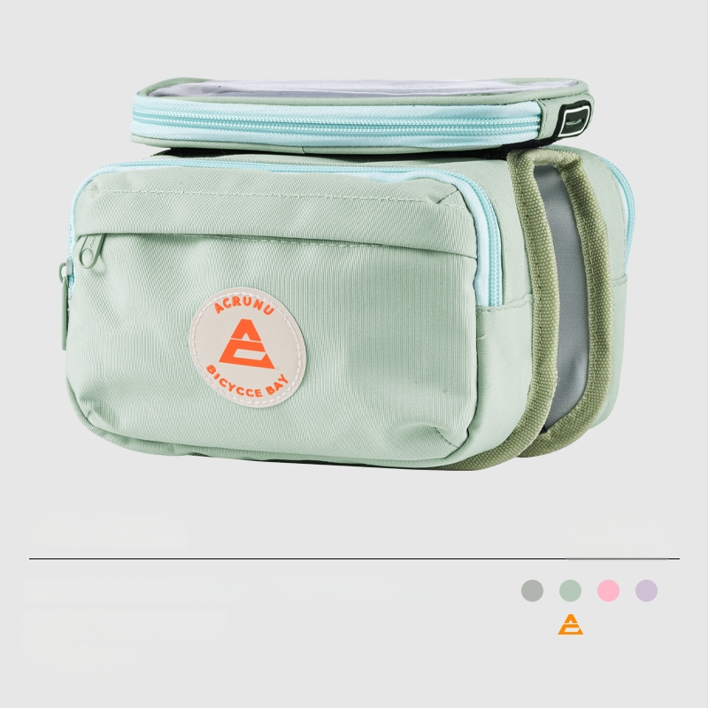 Ai Ruilun Kerékpáros Táska, Modell 985, Kapacitás 3.3L, Anyag: Selyem virágmintás, Első váz táska hegymászó és országúti kerékpárokhoz