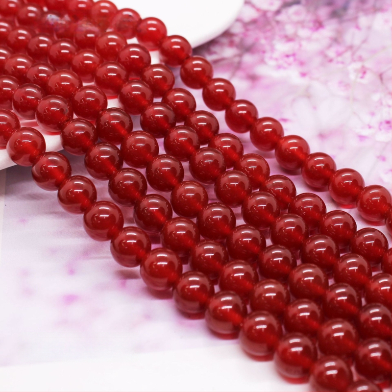 7A crveni ahat okrugle slobodne perle za izradu narukvica, 8 mm, dijelovi nakita DIY