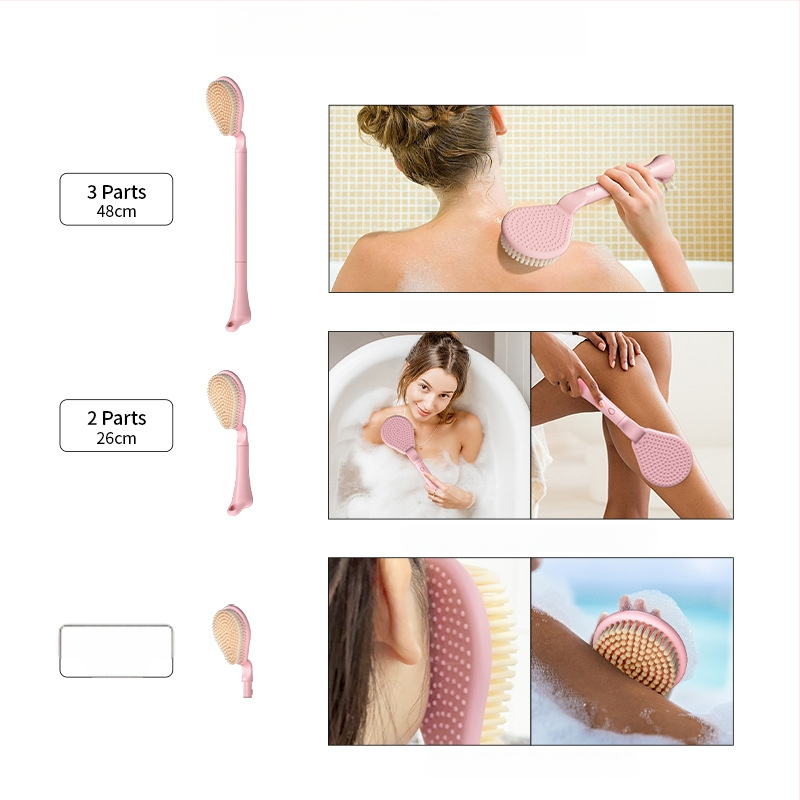 Pikkade käepidemetega vannitoa- ja massaažiharja pehmete karvadega | ABS/PA, The Story of Mud, Jiangsu