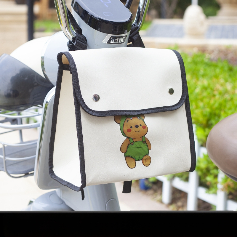 Jalgratta kott kunstnahast, eesmine nahast reguleeritav akuhoiustik, 8 L maht, vooder, mitmekülgne aku ja laadija hoiustamine