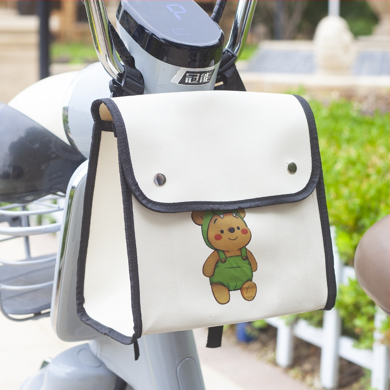 Jalgratta kott kunstnahast, eesmine nahast reguleeritav akuhoiustik, 8 L maht, vooder, mitmekülgne aku ja laadija hoiustamine