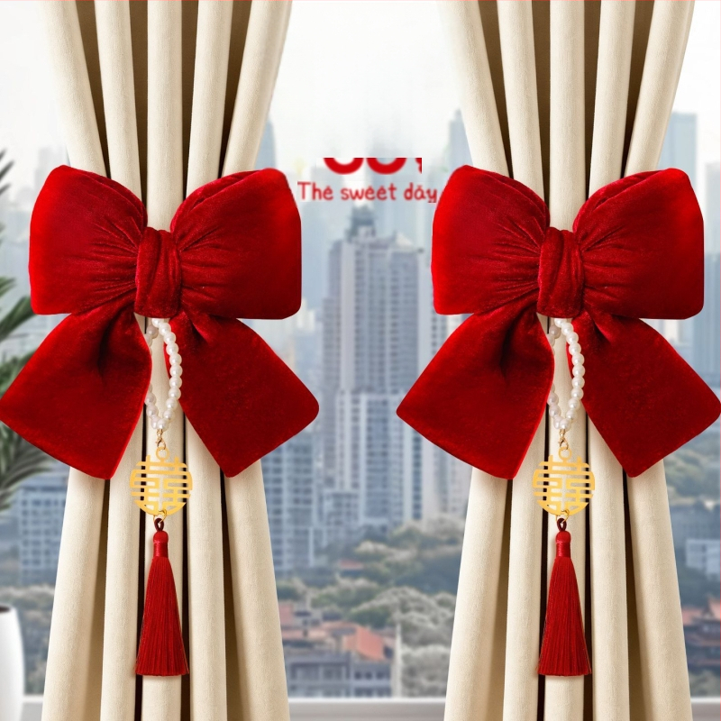 Σετ δέστρες κουρτινών με φιόγκο από φλάνελ για γαμήλια διακόσμηση • Υλικό: φλάνελ • Μάρκα: Ant • Συσκευασία: χαρτονέν κουτί • Σκοπός: γάμος