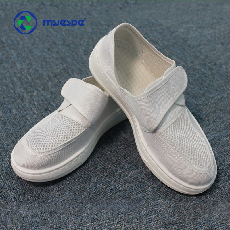 Antistatiskas darba kurpes ar vidēja augstuma augšējo daļu, biezām polsterētām PU zolēm, Fly auduma augšdaļa