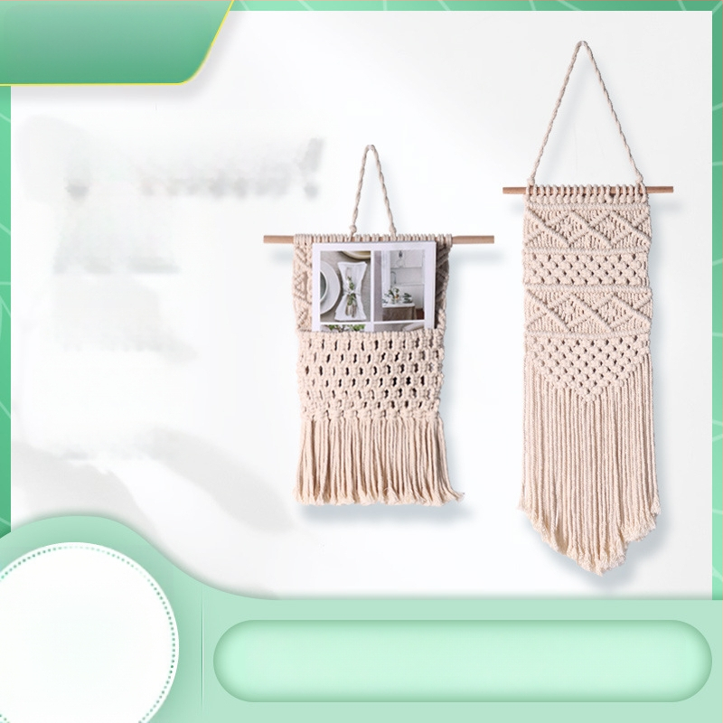 Zidni goblen s resicama, ručno pleteni od pamuka, boho stil, dekoracija zida