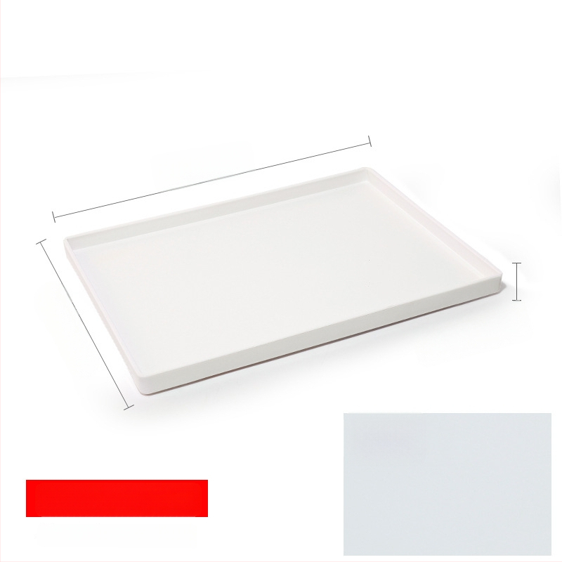 Téglalap alakú műanyag tálca (egyszínű felület, overglaze hatású felület, logó testreszabás)