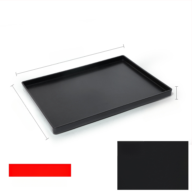 Téglalap alakú műanyag tálca (egyszínű felület, overglaze hatású felület, logó testreszabás)