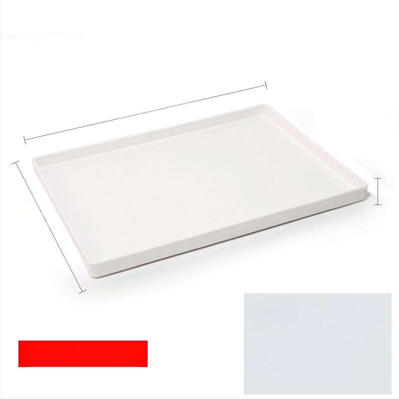 Téglalap alakú műanyag tálca (egyszínű felület, overglaze hatású felület, logó testreszabás)