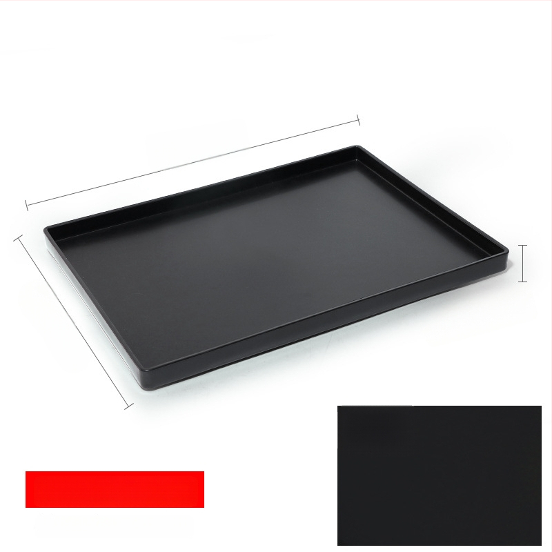 Téglalap alakú műanyag tálca (egyszínű felület, overglaze hatású felület, logó testreszabás)