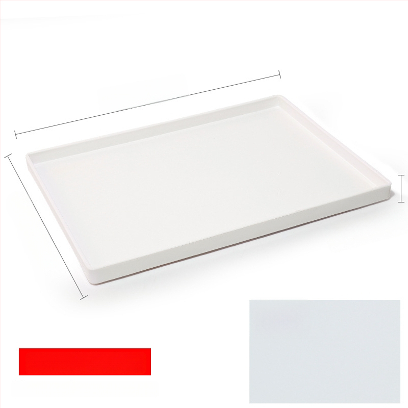Téglalap alakú műanyag tálca (egyszínű felület, overglaze hatású felület, logó testreszabás)