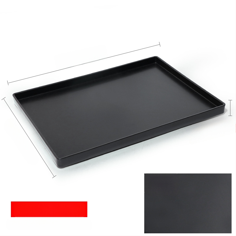 Téglalap alakú műanyag tálca (egyszínű felület, overglaze hatású felület, logó testreszabás)