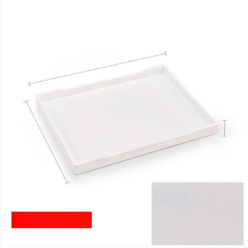 Téglalap alakú műanyag tálca (egyszínű felület, overglaze hatású felület, logó testreszabás)