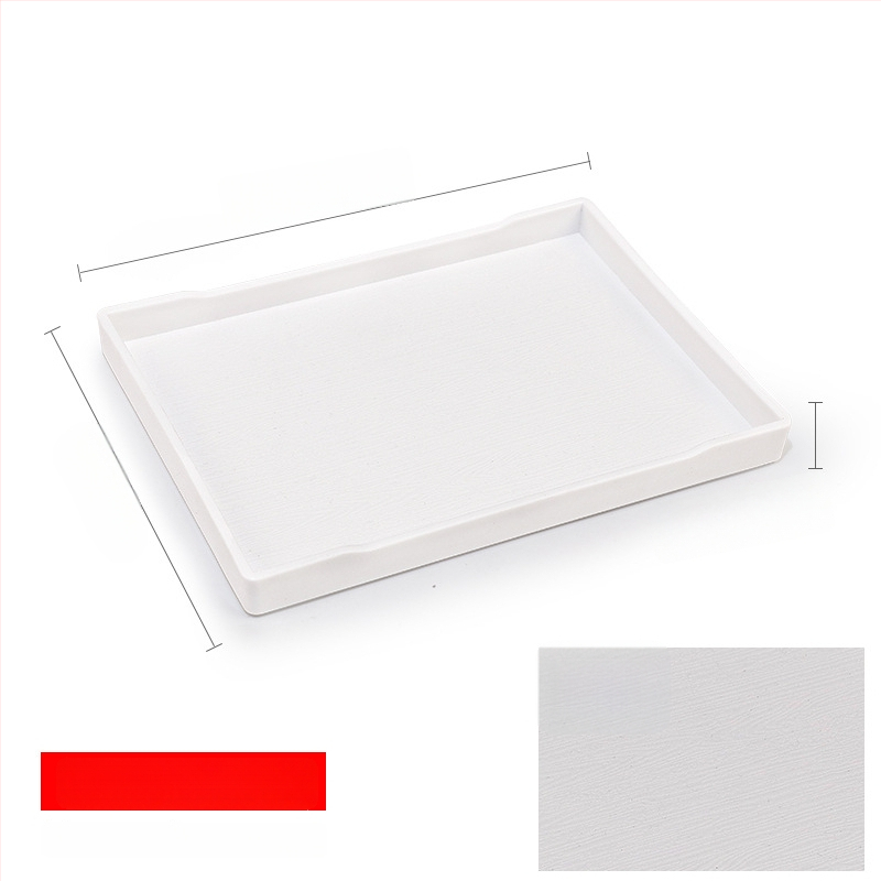 Téglalap alakú műanyag tálca (egyszínű felület, overglaze hatású felület, logó testreszabás)