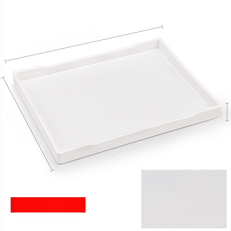 Téglalap alakú műanyag tálca (egyszínű felület, overglaze hatású felület, logó testreszabás)