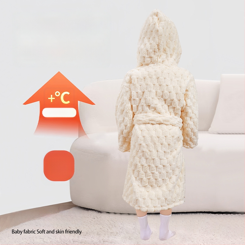 Laste vannihooldusrõivas kapuutsiga coral fleece materjalist, kantav rätik, kiiresti kuivab, unisex