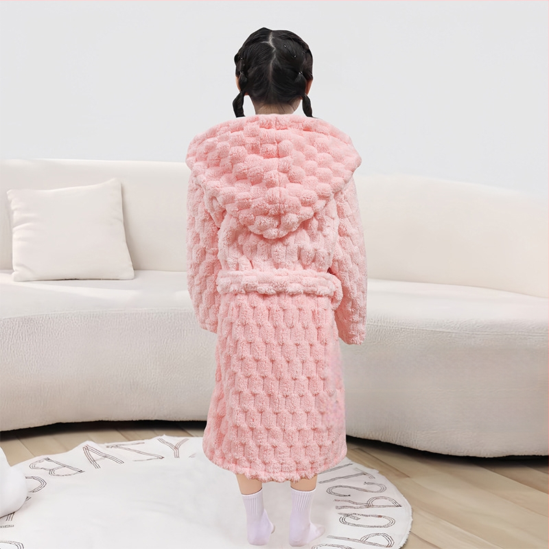 Laste vannihooldusrõivas kapuutsiga coral fleece materjalist, kantav rätik, kiiresti kuivab, unisex