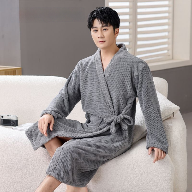 Zimski unisex ogrtač za kupaonicu, glavni materijal – lan i poliester vlakna