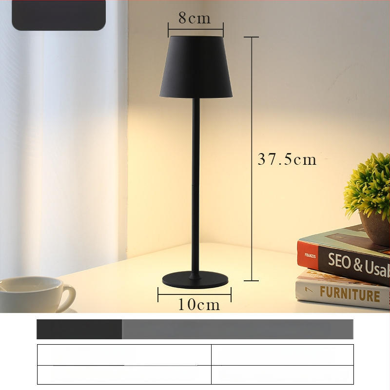 Visoka stolna lampa s dodirnim punjenjem, modernog minimalističkog dizajna, ambijentalno osvjetljenje za šank stol ili noćni ormarić