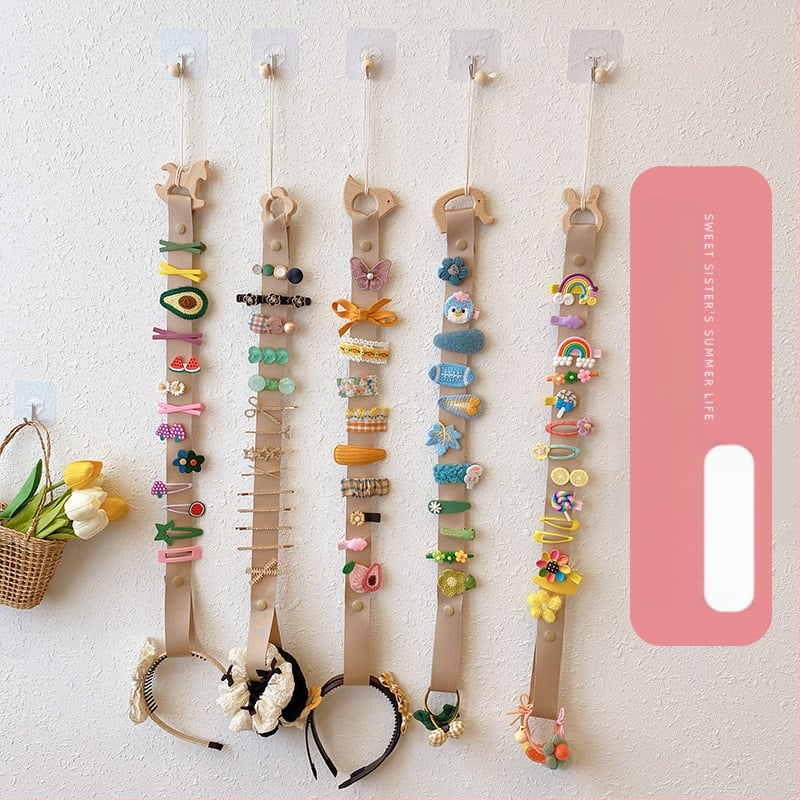 Korea-stiilis laste juukseklipsi hoidik seinarihmaga, käsitöö, Cortex-materjal, mudel A2011