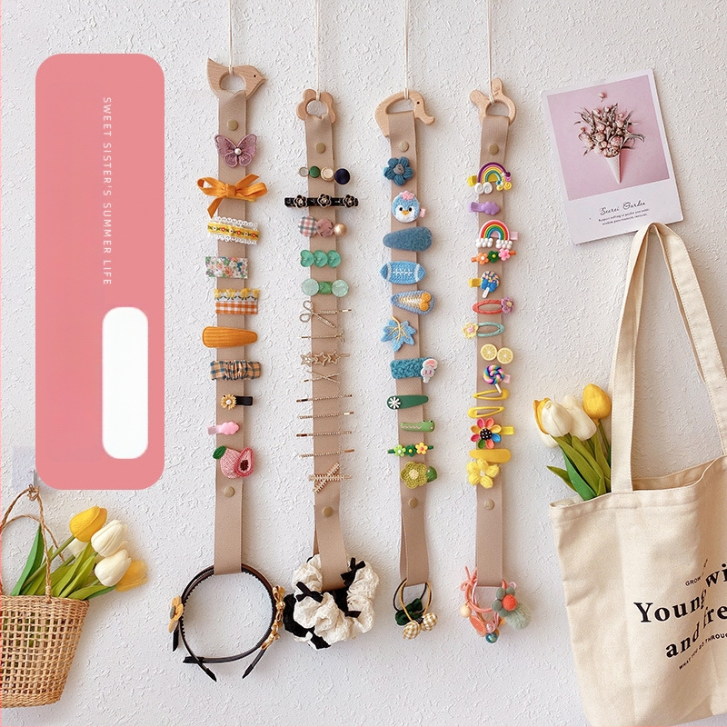 Korea-stiilis laste juukseklipsi hoidik seinarihmaga, käsitöö, Cortex-materjal, mudel A2011