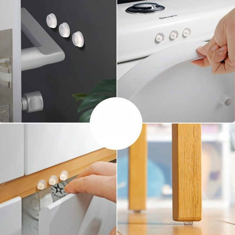 Spintelės durelių atsitrenkimo buferis su gumos granuliomis, lipnus, tylus amortizatorius, neslidus, 3M klijai