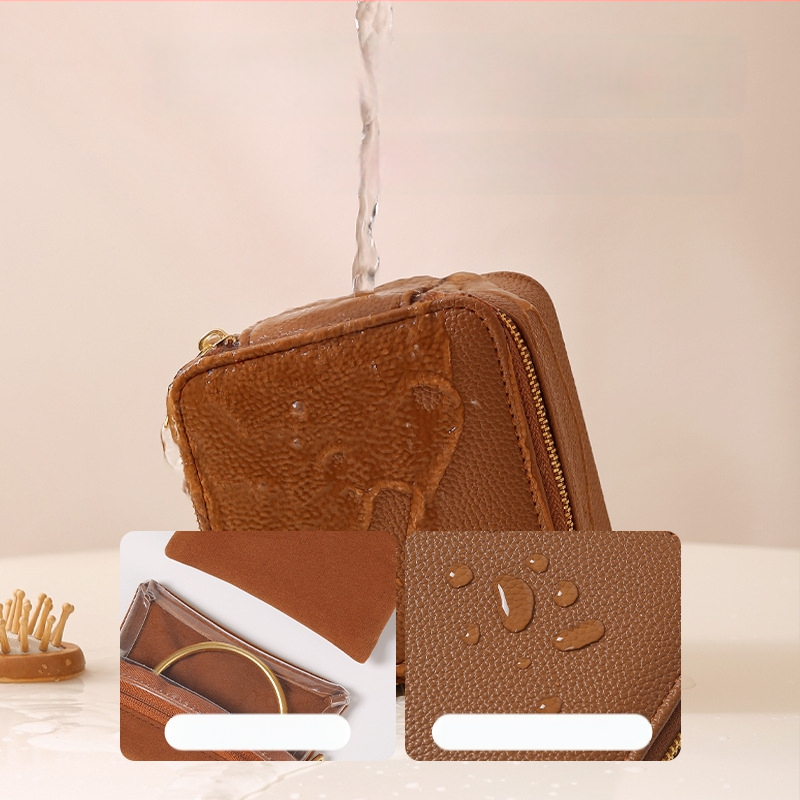 Κουτί αποθήκευσης κοσμημάτων από PU, καπάκι flip, Lychee μοτίβο, σκληρή κατασκευή, μοντέρνο μινιμαλιστικό στυλ