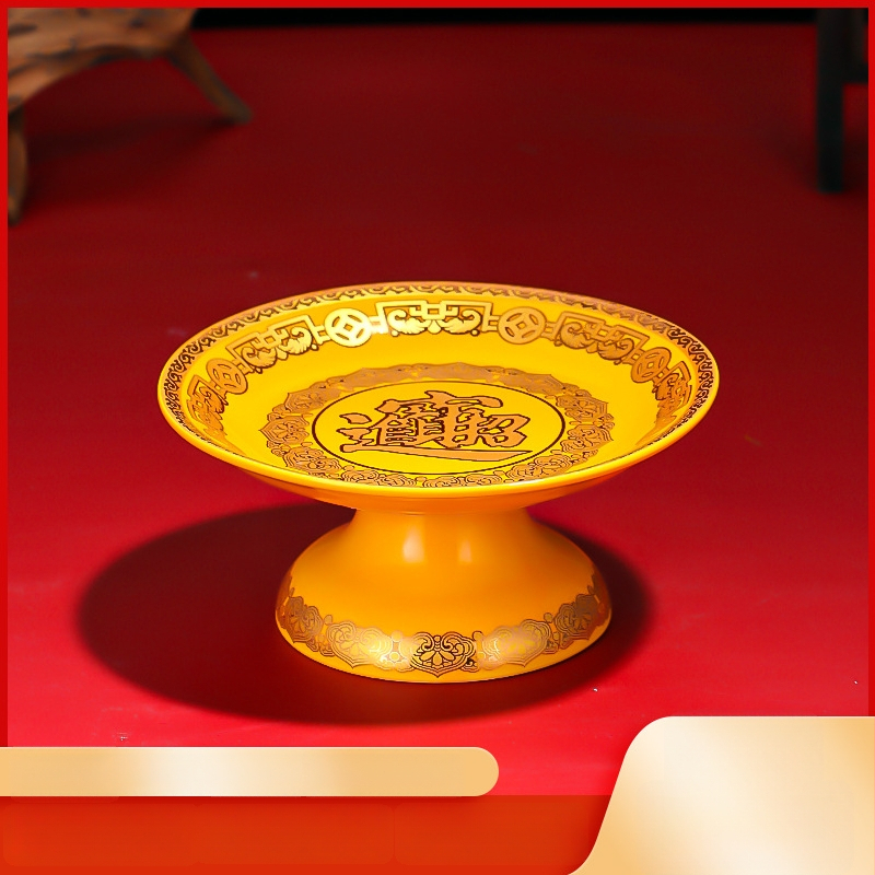 Keraminė vaisių aukojimo plokštelė Purple Lotus – plokštelė aukai Dievui Turtams ir Budai