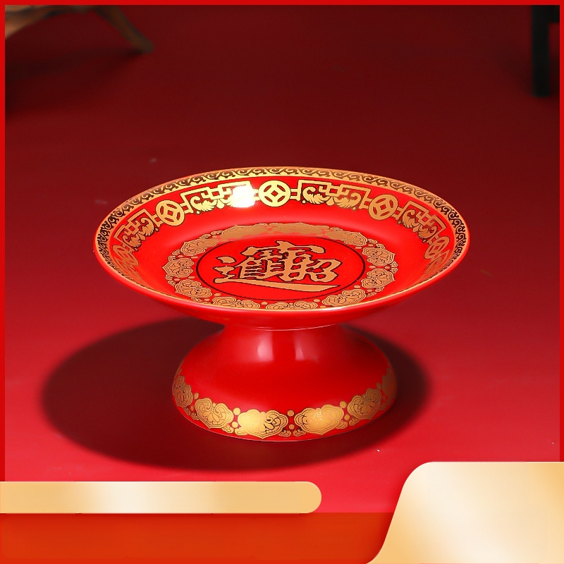 Keraminė vaisių aukojimo plokštelė Purple Lotus – plokštelė aukai Dievui Turtams ir Budai