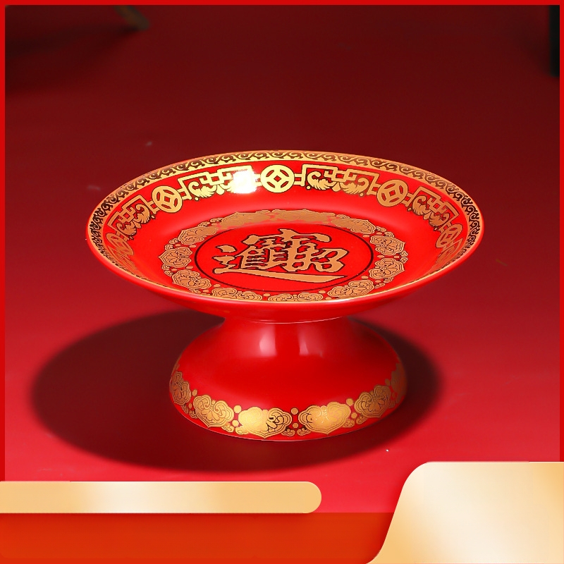 Keraminė vaisių aukojimo plokštelė Purple Lotus – plokštelė aukai Dievui Turtams ir Budai