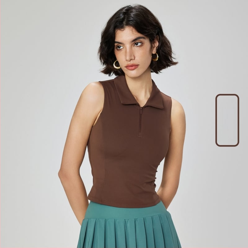 Поло тенис жилетка със подплънка за гърдите и стояща яка – без ръкави, стегнат силует, дишаща материя, 82% найлон/18% спандекс, NULS Youth Ice Mint, за млади жени