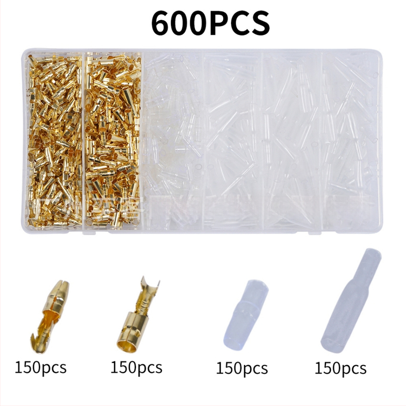 Τερματικός σύνδεσμος τύπου bullet, αρσενικός και θηλυκός για αυτοκινητο-ηλεκτρονικά - AC/DC plug-in, στρογγυλός, επαφή από ορείχαλκο, μόνωση σιλικόνης, ψυχρή πρέσα