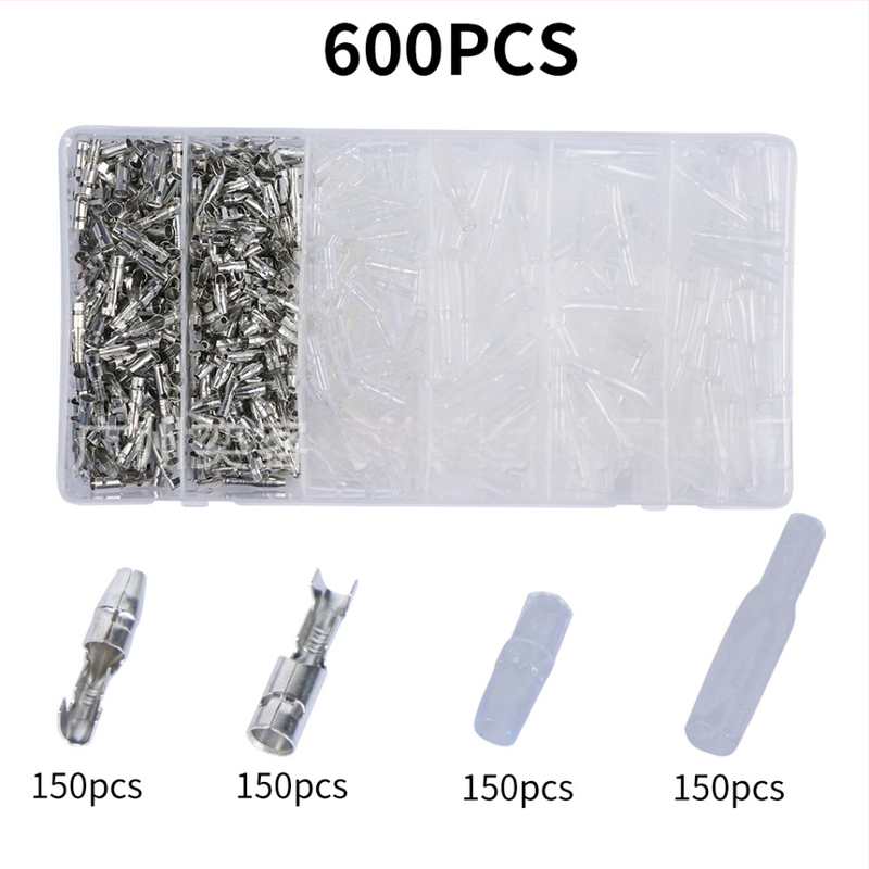 Τερματικός σύνδεσμος τύπου bullet, αρσενικός και θηλυκός για αυτοκινητο-ηλεκτρονικά - AC/DC plug-in, στρογγυλός, επαφή από ορείχαλκο, μόνωση σιλικόνης, ψυχρή πρέσα