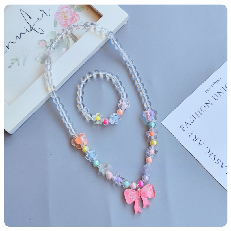 Laste kaelakee ja käevõru komplekt lipsu motīviga, käsitöö, akrüül, karikatuuristiil