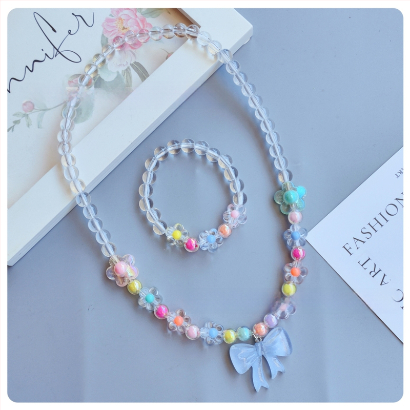 Laste kaelakee ja käevõru komplekt lipsu motīviga, käsitöö, akrüül, karikatuuristiil