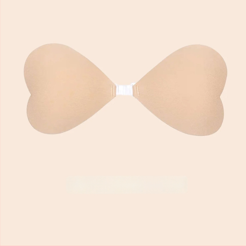 Μπικίνι αυτοκόλλητο στήθους — νάιλον, αναπνεύσιμο, αόρατο, με σχήμα καρδιάς για τη θηλή, παγιέτες, push-up εφέ