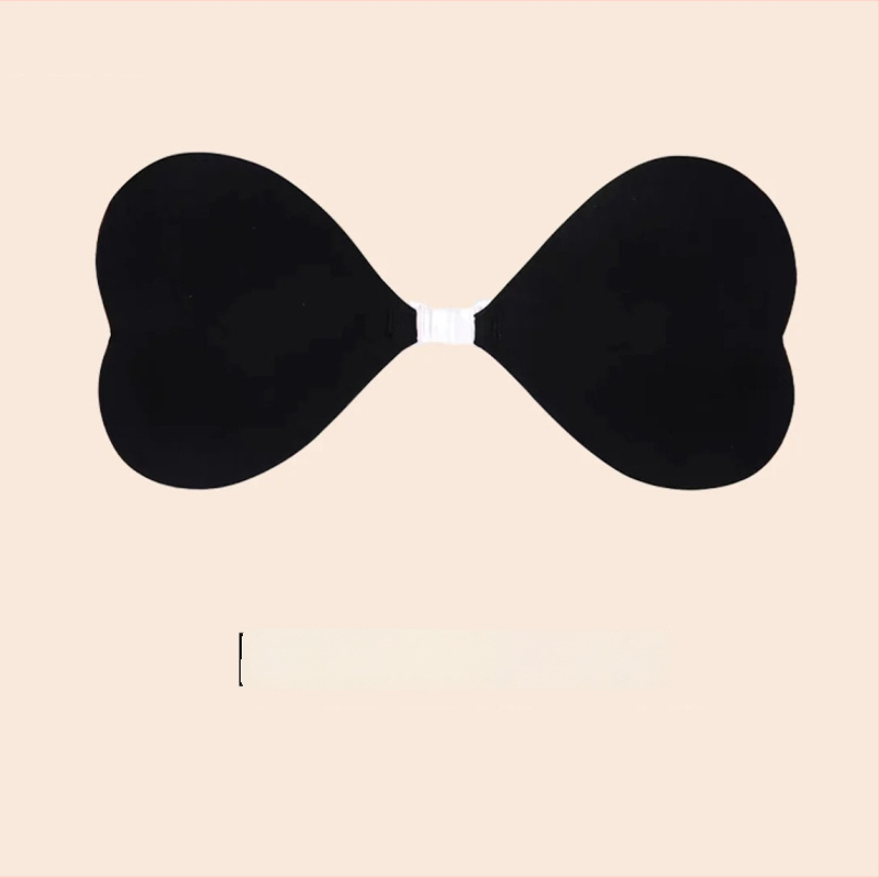 Μπικίνι αυτοκόλλητο στήθους — νάιλον, αναπνεύσιμο, αόρατο, με σχήμα καρδιάς για τη θηλή, παγιέτες, push-up εφέ