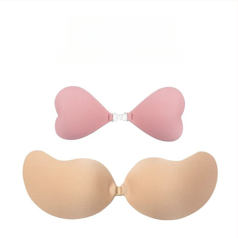 Μπικίνι αυτοκόλλητο στήθους — νάιλον, αναπνεύσιμο, αόρατο, με σχήμα καρδιάς για τη θηλή, παγιέτες, push-up εφέ