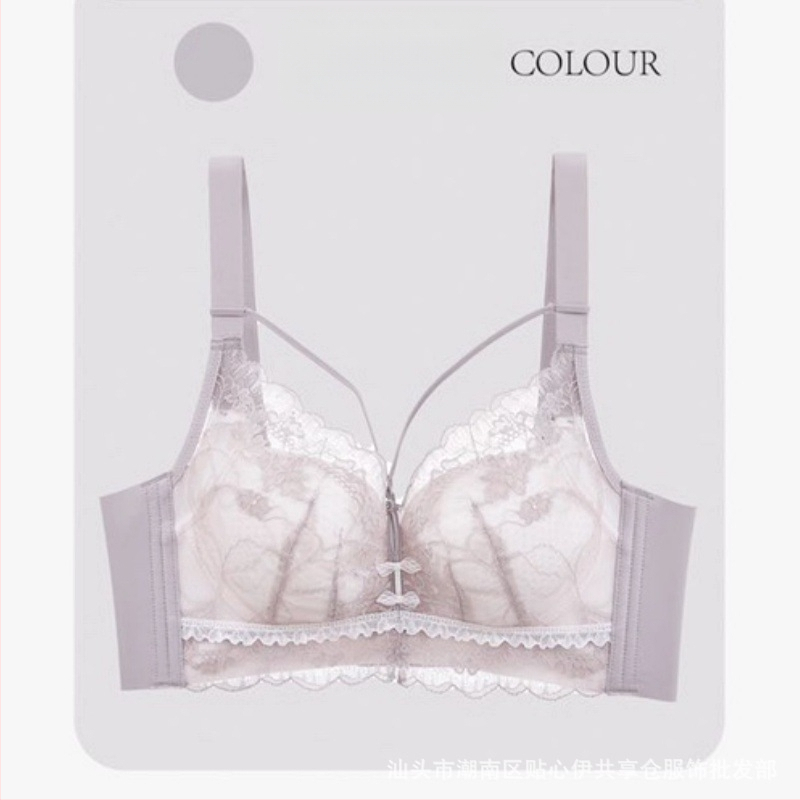 Qianyi Lingerie 9962 B puodeliai, pilnas kupolo formos puodeliai, Push-Up, ploni formuoti puodeliai, užpakalinė uždarymo su keturiais eilių sagos